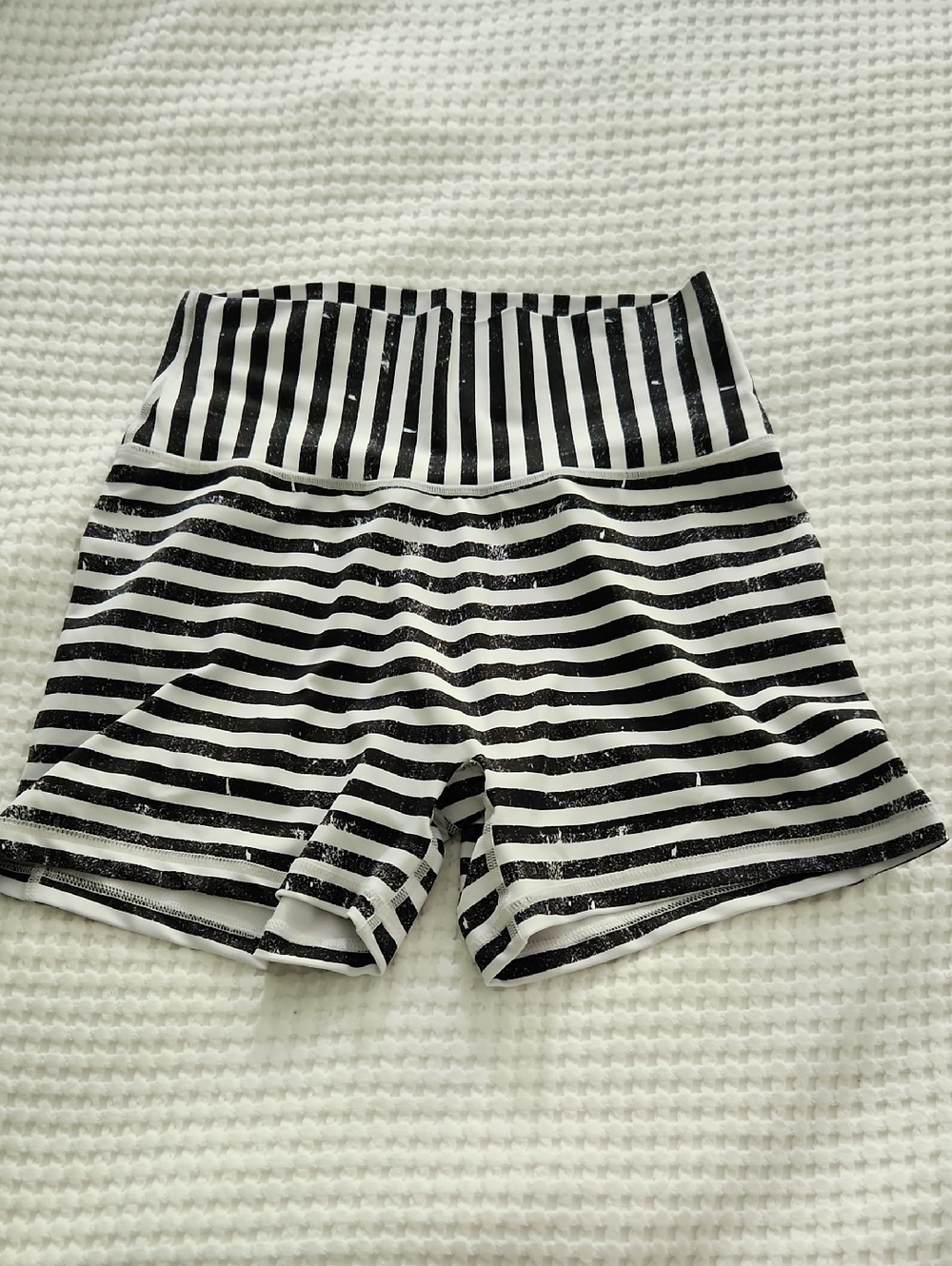 Black & White Striped Athletic Shorts